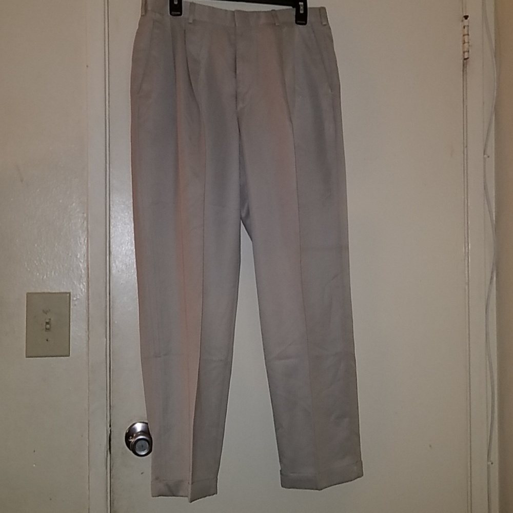 Tan pleated pants